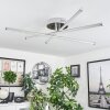 Plafonnier Noppa LED Chrome, Nickel mat, 3 lumières, Télécommandes, Changeur de couleurs