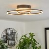 Plafonnier Audouin LED Couleur bois, Noir, 1 lumière, Télécommandes