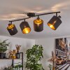 Plafonnier Alsen Noir, 4 lumières