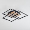 Plafonnier Oberegg LED Couleur bois, Noir, 1 lumière, Télécommandes