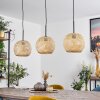 Suspension Bauro Écru, 3 lumières
