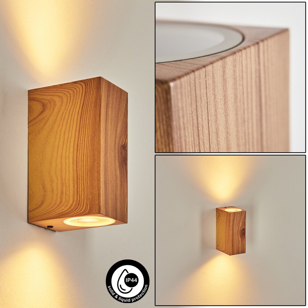 Applique murale d'extérieur Skaabu Couleur bois, 2 lumières main product photo
