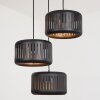 Suspension Fournie Noir, 3 lumières