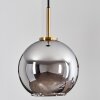 Suspension Verre 20 cm Koyoto Or, Noir, 1 lumière