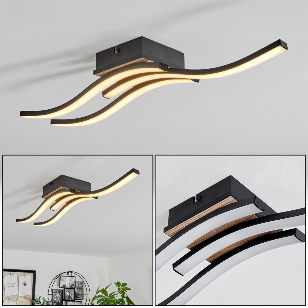 Plafonnier Letala LED Couleur bois, 3 lumières main product photo
