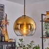 Suspension Verre 25 cm Koyoto Vieux laiton, 1 lumière