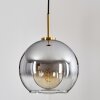 Suspension Verre 25 cm Koyoto Or, Noir, 1 lumière