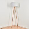 Lampadaire Saladillo Bois foncé, Blanc, 1 lumière