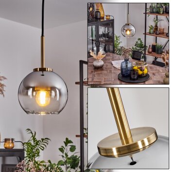 Suspension Verre 15 cm Koyoto Vieux laiton, 1 lumière