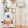 Lampadaire Saladillo Bois clair, Blanc, 1 lumière