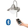 Applique murale d'extérieur Eglo SIDNEY LED Acier inoxydable, 1 lumière, Télécommandes, Changeur de couleurs