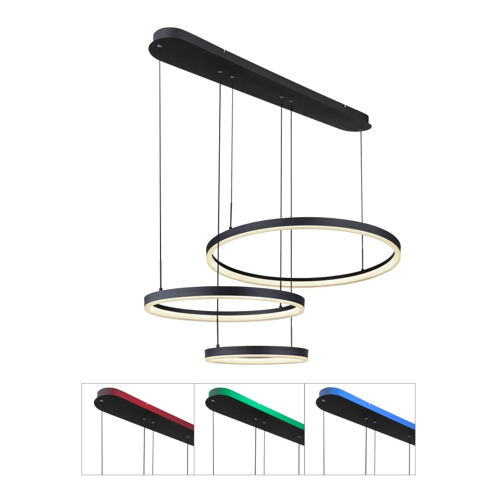 Suspension Globo AUGUSTO LED Or, Noir, 2 lumières, Télécommandes, Changeur de couleurs main product photo