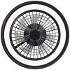 Ventilateur de plafond Brilliant Palmero Noir, 1 lumière, Télécommandes, Changeur de couleurs