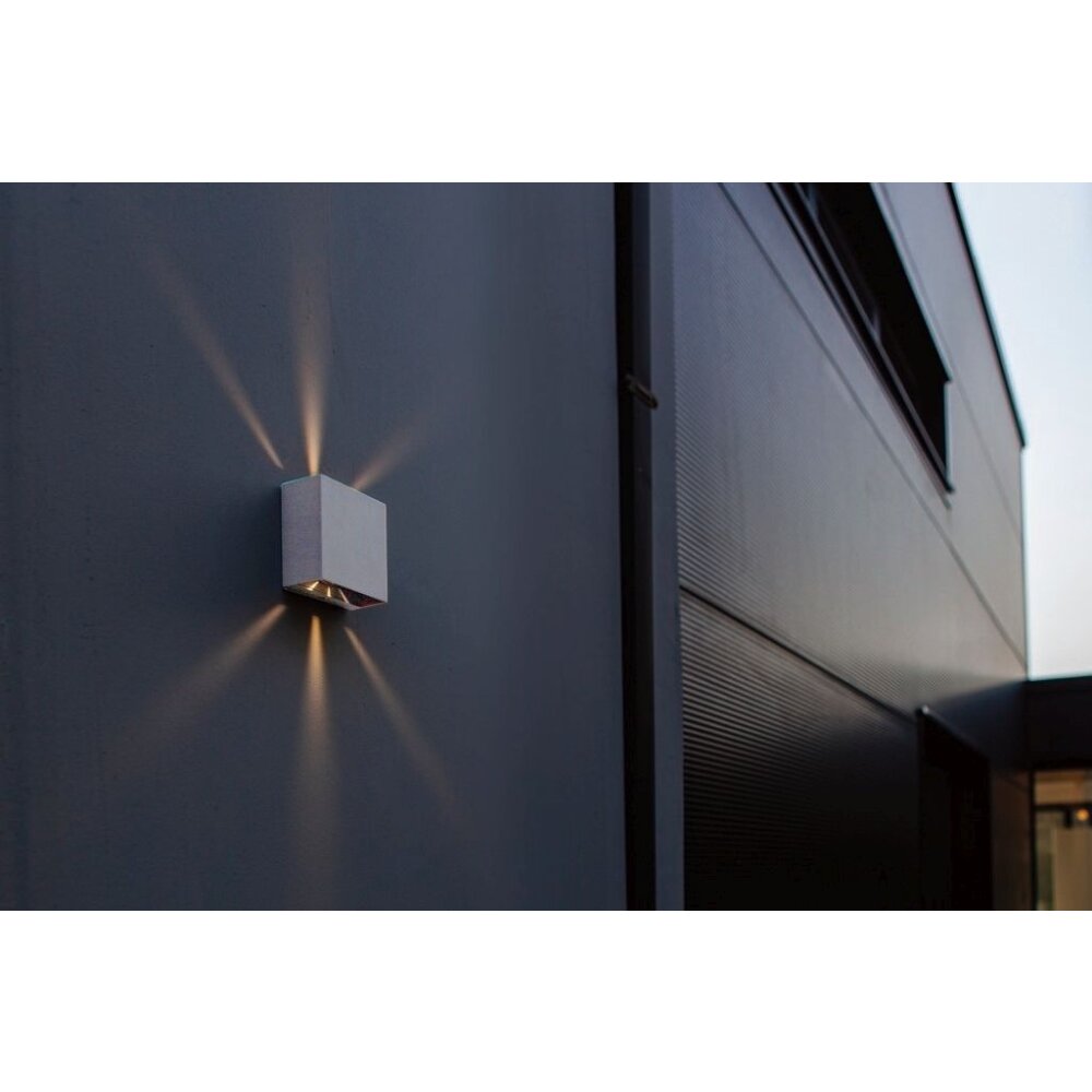 Applique murale d'extérieur Lutec Gemini LED Blanc, 2 lumières main product photo
