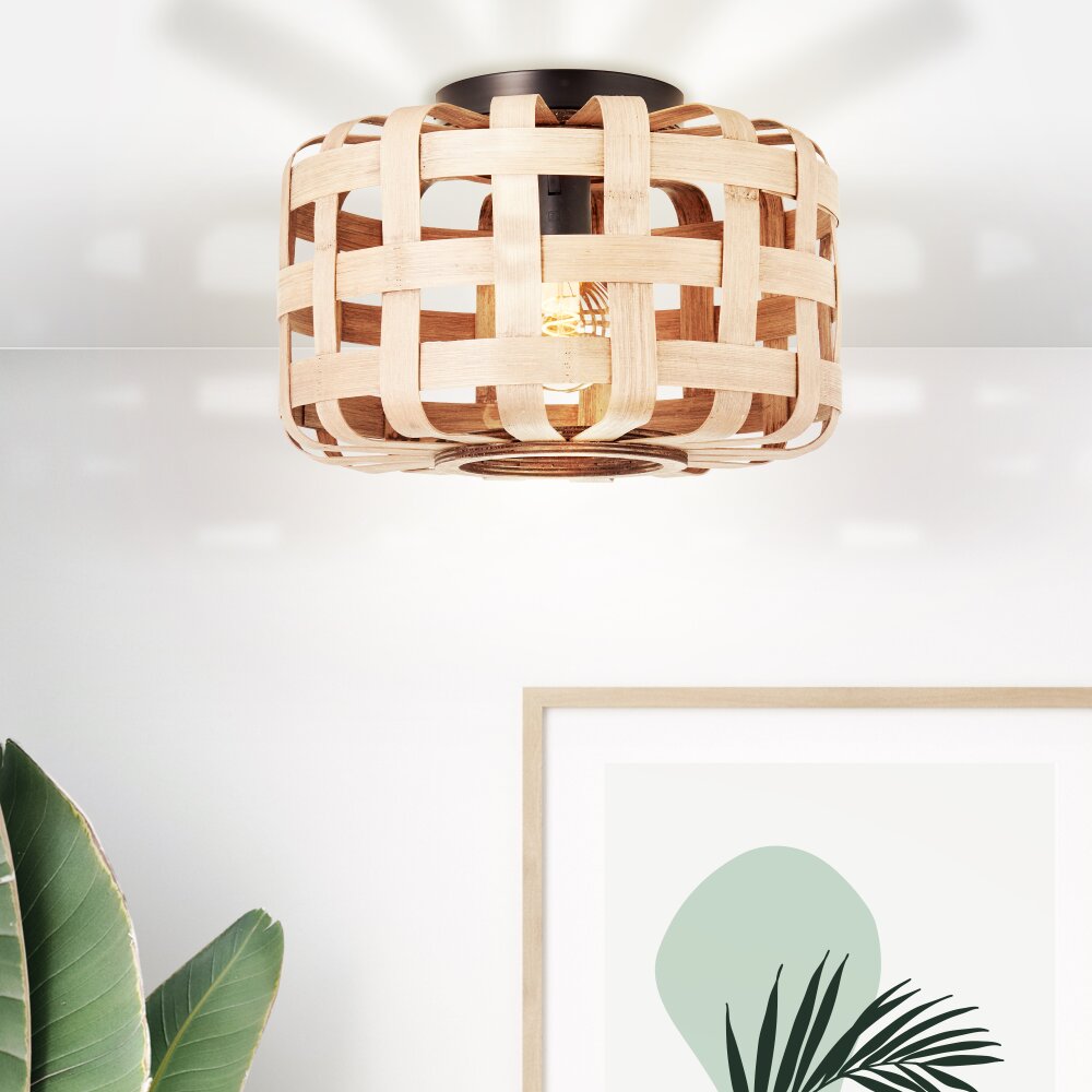 Plafonnier Brilliant Woodline Noir, 1 lumière main product photo