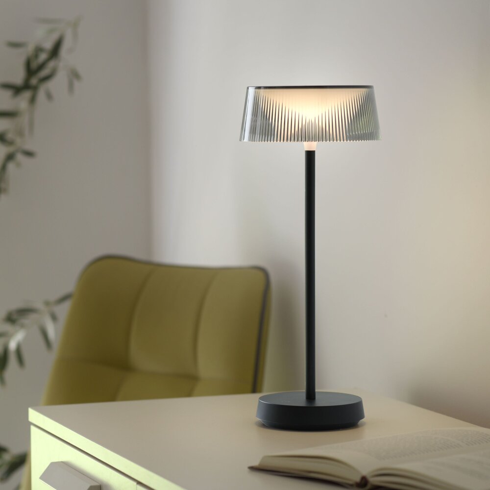 Lampe de table Leuchten-Direkt DORA LED Noir, 1 lumière main product photo
