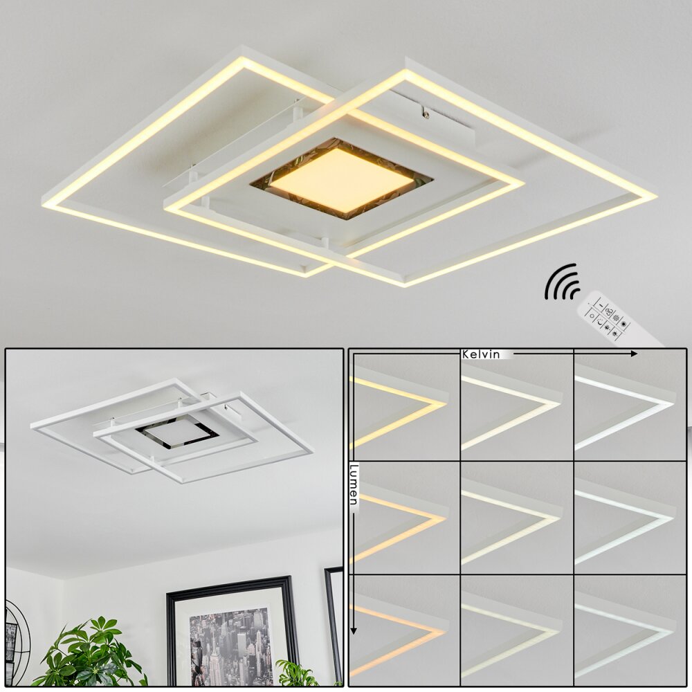 Plafonnier Popoy LED Blanc, 1 lumière, Télécommandes main product photo