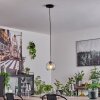 Suspension Verre 15 cm Koyoto Noir, Argenté, 1 lumière