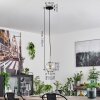 Suspension Verre 15 cm Koyoto Noir, Argenté, 1 lumière