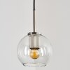 Suspension Verre 15 cm Koyoto Noir, Argenté, 1 lumière