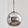 Suspension Verre 20 cm Koyoto Noir, Argenté, 1 lumière