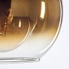 Suspension Verre 20 cm Koyoto Or, Clair, 3 lumières