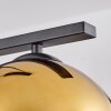 Suspension Verre 20 cm Koyoto Or, Clair, 3 lumières