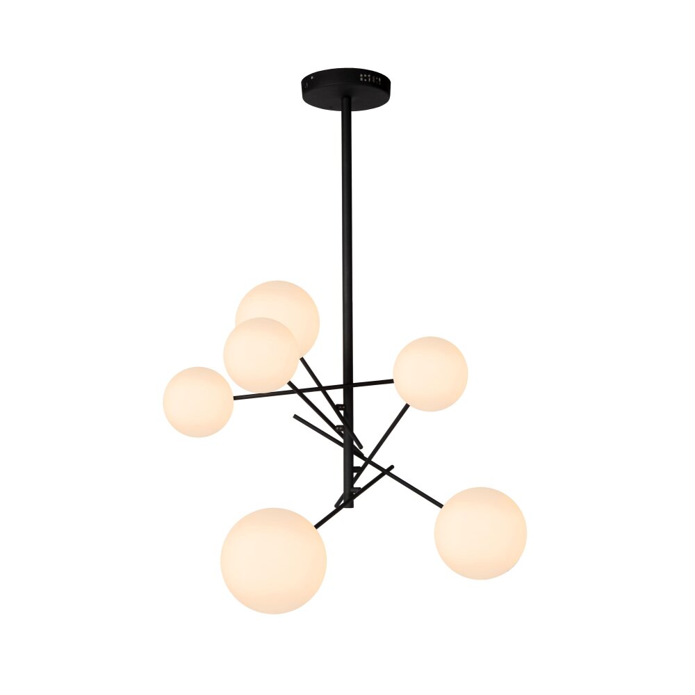 Suspension Lucide ALARA LED Noir, 6 lumières main product photo