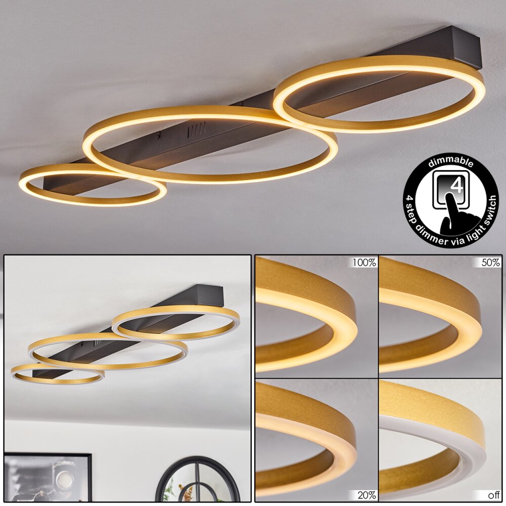 Plafonnier Cajean LED Noir, 3 lumières main product photo