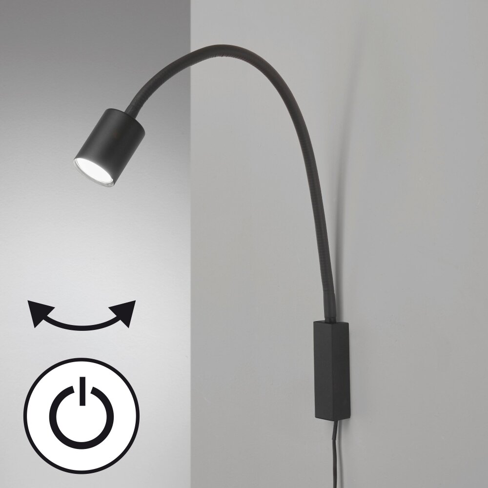 Applique murale Fischer & Honsel Justi LED Noir, 1 lumière main product photo