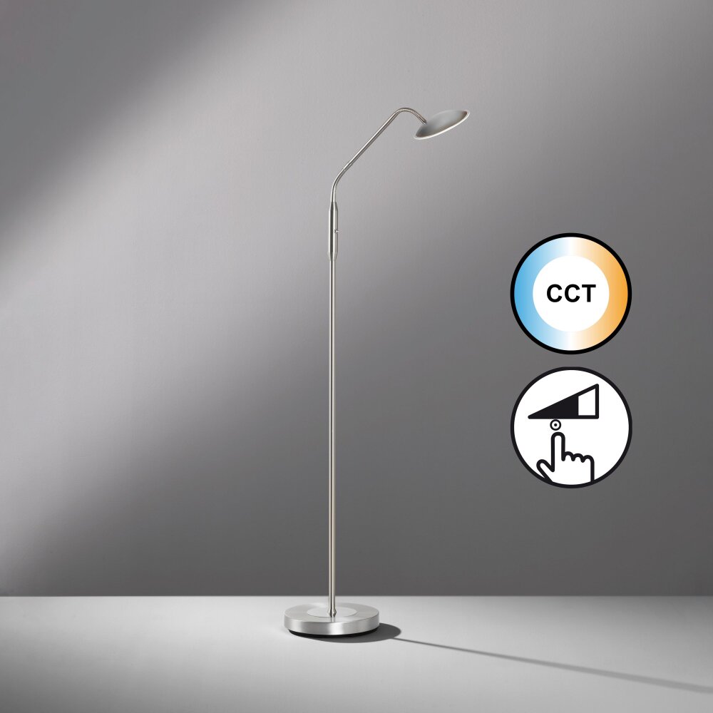 Lampadaire Fischer & Honsel Tallri LED Nickel mat, 1 lumière main product photo