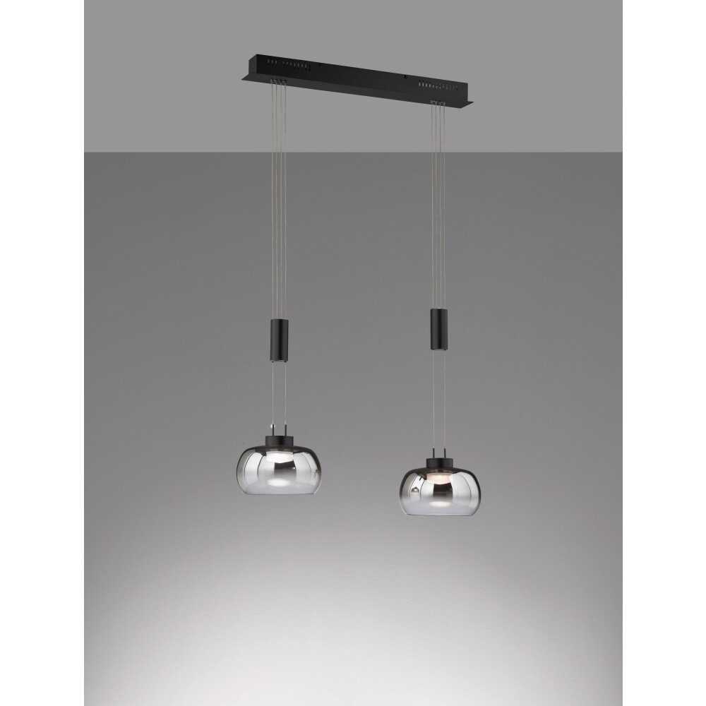 Suspension Fischer & Honsel Arosa LED Noir, 2 lumières main product photo