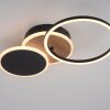 Plafonnier Leuchten-Direkt SEVENT LED Couleur bois, Noir, 1 lumière
