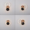 Plafonnier Leuchten-Direkt SEVENT LED Couleur bois, Noir, 1 lumière