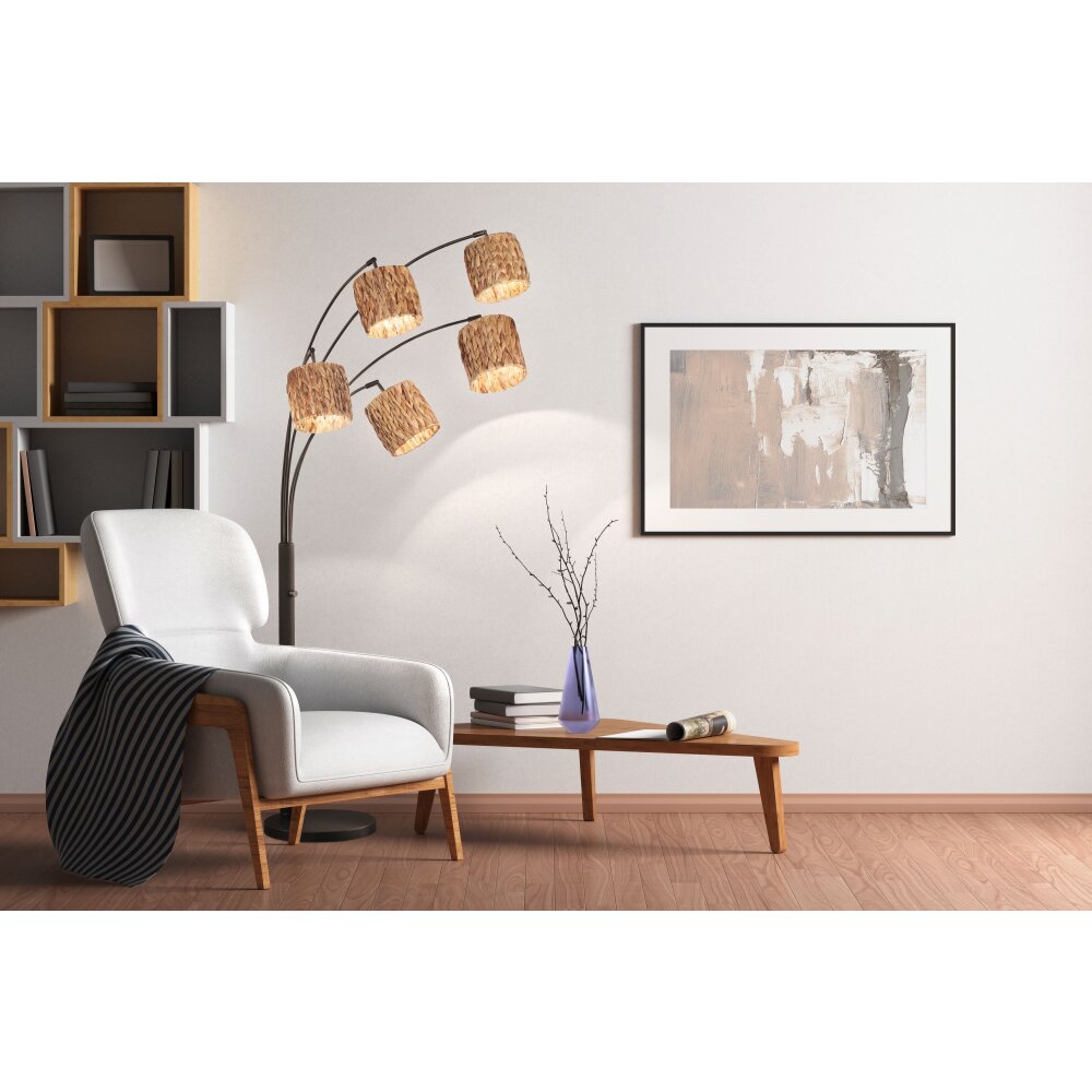 Lampadaire Fischer & Honsel Hyazinthe Noir, 5 lumières main product photo