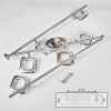 Plafonnier Villenauxe LED Nickel mat, 6 lumières