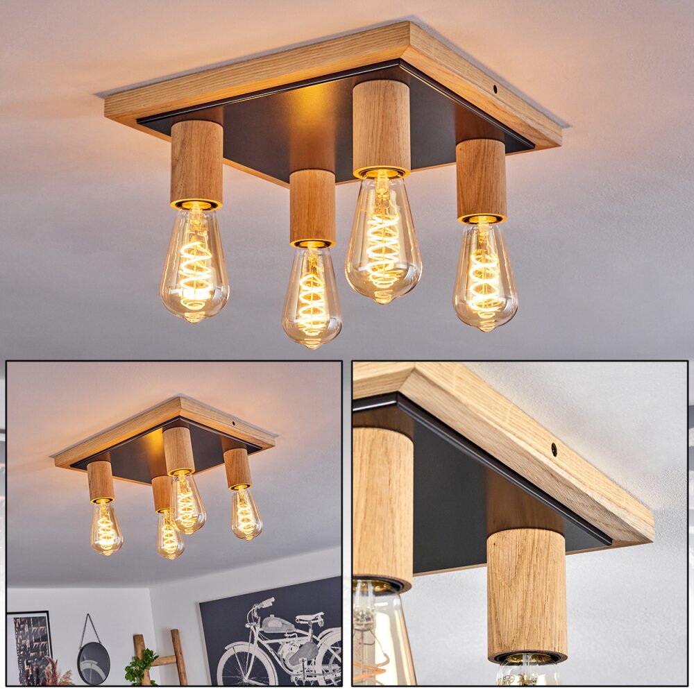 Plafonnier Represita Écru, Noir, 4 lumières main product photo