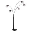 Lampadaire Globo SEYMOUR Noir, 5 lumières