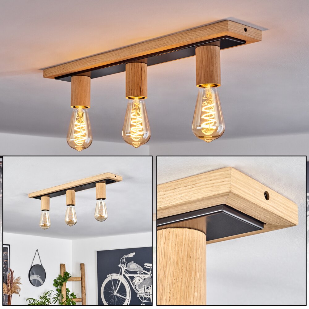 Plafonnier Represita Écru, Noir, 3 lumières main product photo