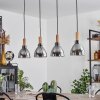 Suspension Yadekope Couleur bois, Noir, 4 lumières
