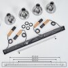 Suspension Yadekope Couleur bois, Noir, 4 lumières