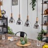 Suspension Yadekope Couleur bois, Noir, 4 lumières