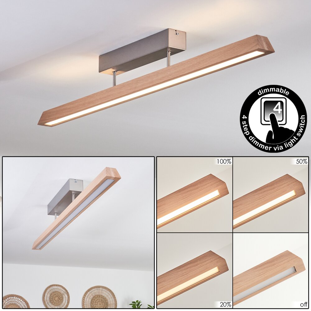 Plafonnier Llevallol LED Écru, Nickel mat, 1 lumière main product photo