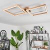 Plafonnier Surisultana LED Bois clair, Noir, 2 lumières