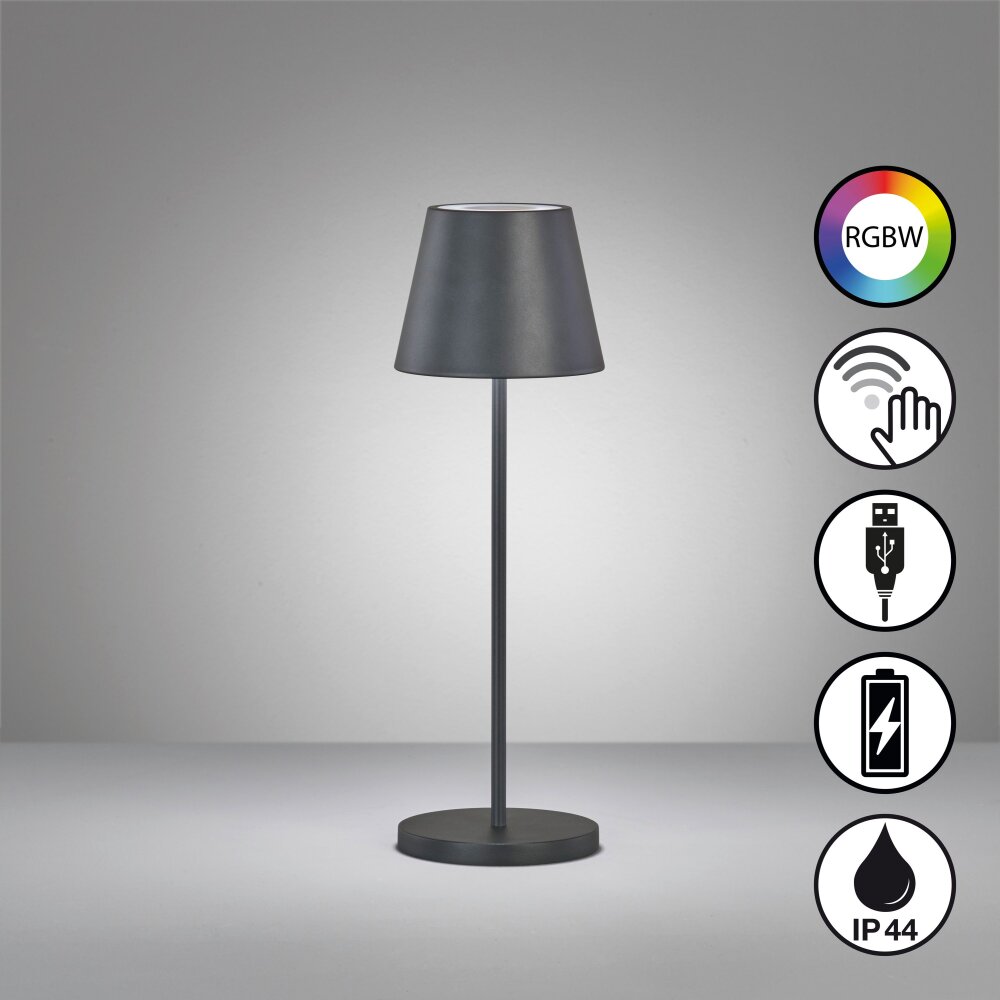 Lampe de table FHL easy Cosenza 2.0 LED Noir, 1 lumière, Changeur de couleurs main product photo