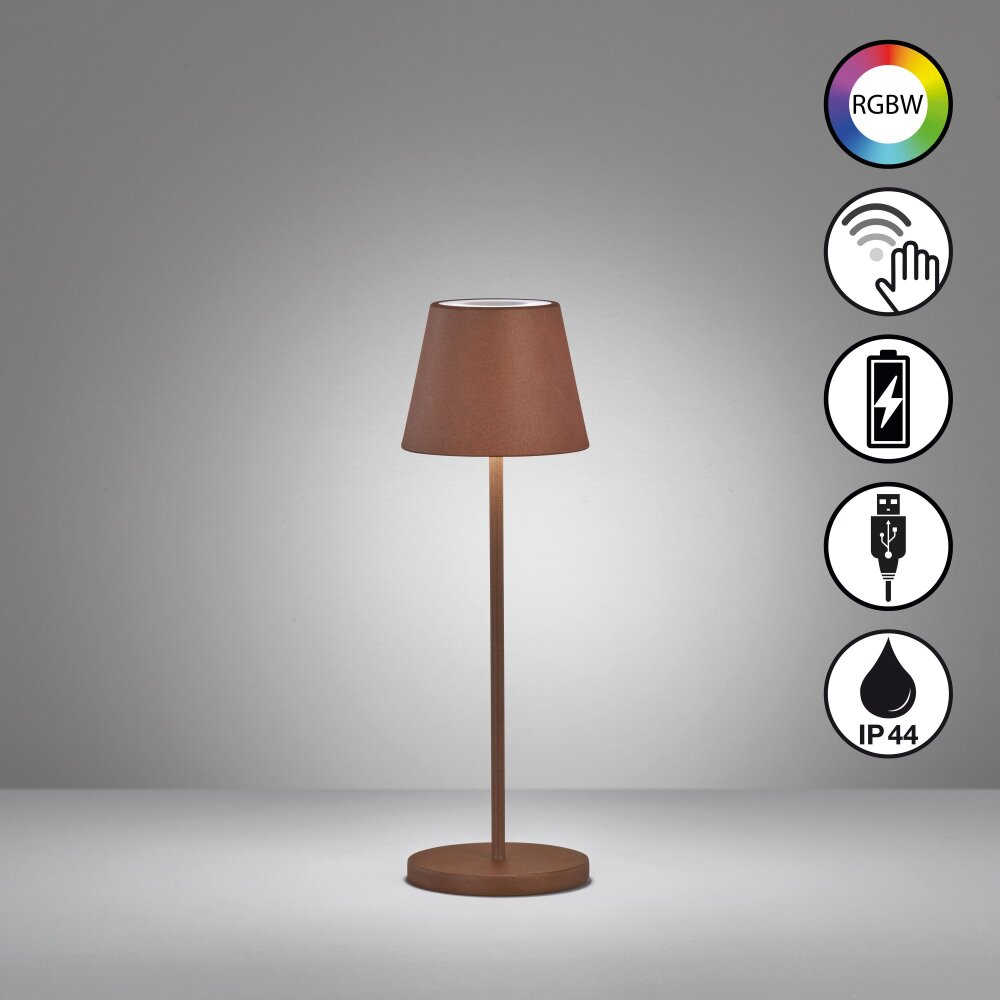 Lampe de table FHL easy Cosenza 2.0 LED Rouille, 1 lumière, Changeur de couleurs main product photo