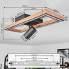 Plafonnier Fairburn LED Brun, Couleur bois, Noir, 2 lumières