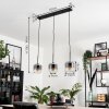 Suspension Verre 15 cm Lauden Clair, Fumé, 3 lumières