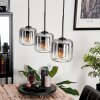 Suspension Verre 15 cm Lauden Clair, Fumé, 3 lumières
