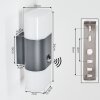 Applique murale d'extérieur Belerda Blanc, 2 lumières, Détecteur de mouvement